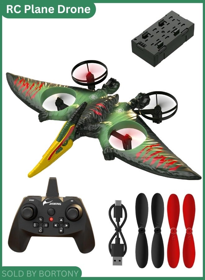 RC Jet Fighter Drone LED Lights USB Charging and Remote Control 2.4GHz Quadcopter Hovering Airplane Toy for Kids & Adults Model LO713