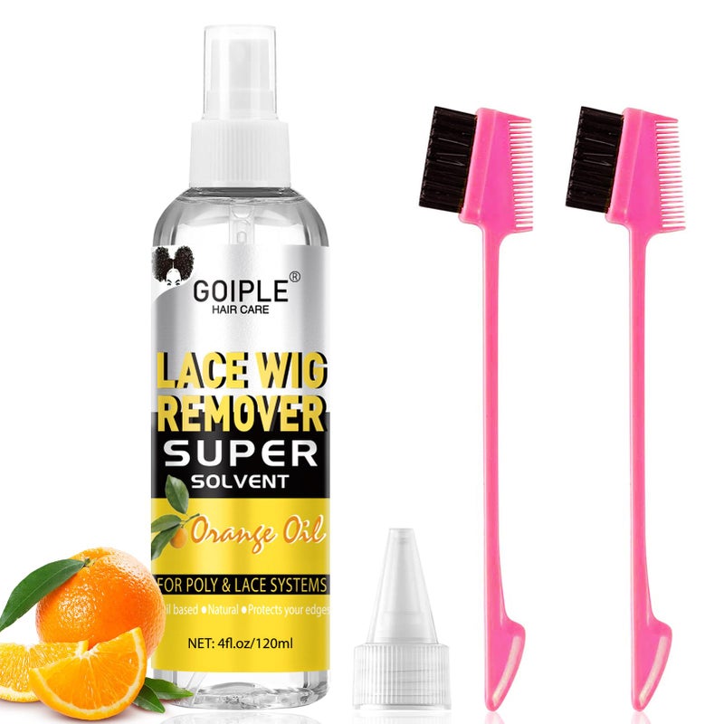Goiple 4 FL OZ Tape in Extension Remover Hair Glue Remover, Fast Acting Hair Extensions Remover Wig Adhsive Remover, Tape in Hair Extensions Adhesive Remover, Removes Hair Glue, Wig Tape & Edge Brush - Image 1