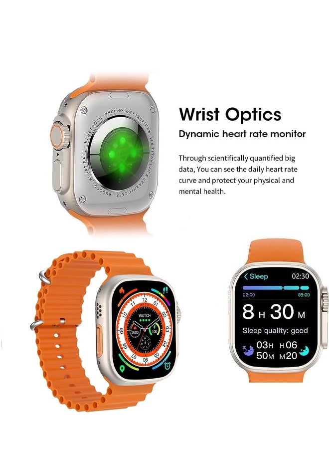 H&M - HM Ultra 2 Smartwatch Big Display NFC Control Men Women Sport Watch Music Control Measures Heart Rate Blood Pressure Smart Watch Full Touch Screen Tempered Glass Black - Image 1