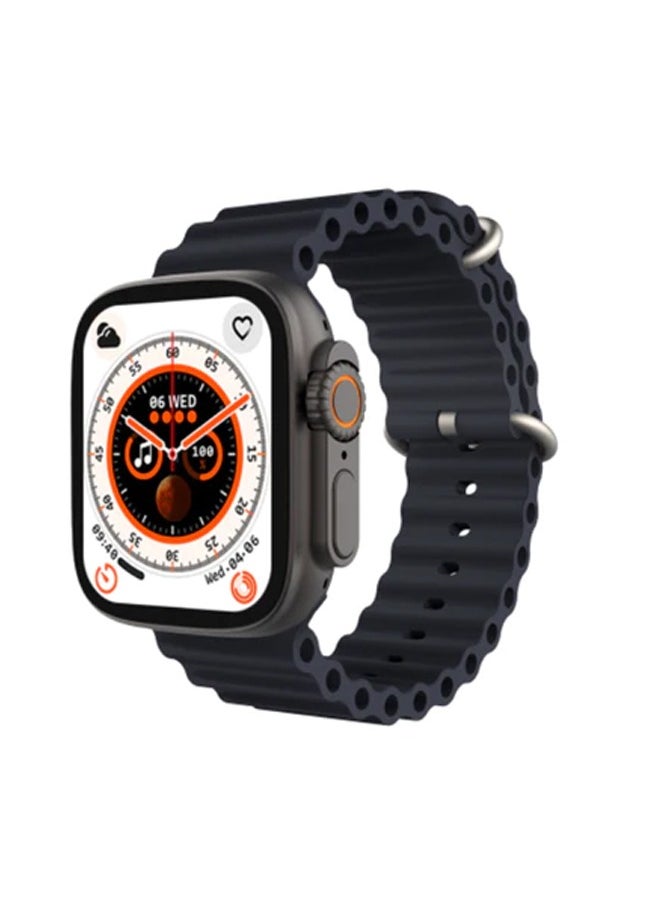 H&M - HM Ultra 2 Smartwatch Big Display NFC Control Men Women Sport Watch Music Control Measures Heart Rate Blood Pressure Smart Watch Full Touch Screen Tempered Glass Black - Image 1