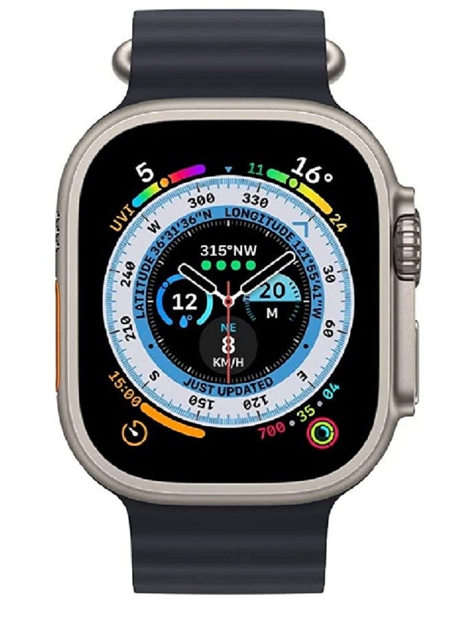H&M - HM Ultra 2 Smartwatch Big Display NFC Control Men Women Sport Watch Music Control Measures Heart Rate Blood Pressure Smart Watch Full Touch Screen Tempered Glass Black - Image 1