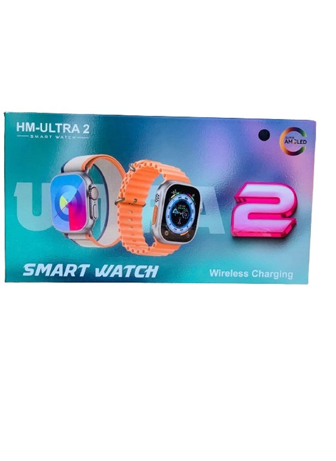 H&M - HM Ultra 2 Smartwatch Big Display NFC Control Men Women Sport Watch Music Control Measures Heart Rate Blood Pressure Smart Watch Full Touch Screen Tempered Glass Black - Image 1