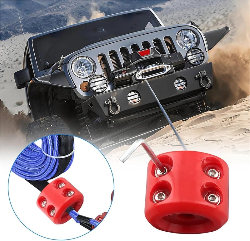 Winch Stopper 1pcs Rubber Winch Stopper Shock Absorbent Cable Protector Plug for Synthetic Rope Cable(Red) - Image 4