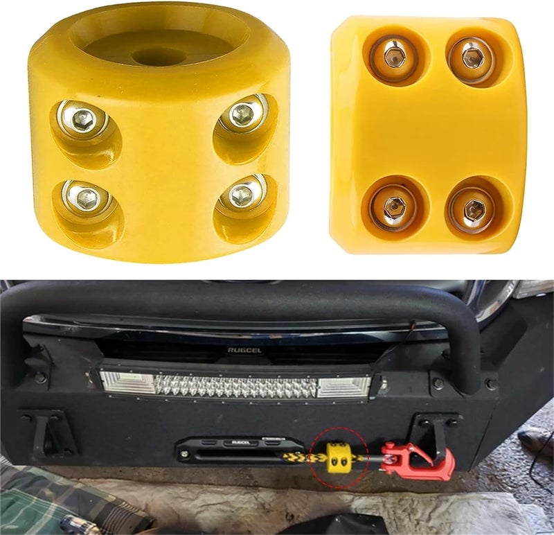 Winch Stopper 1pcs Rubber Winch Stopper Shock Absorbent Cable Protector Plug for Synthetic Rope Cable(Red) - Image 2
