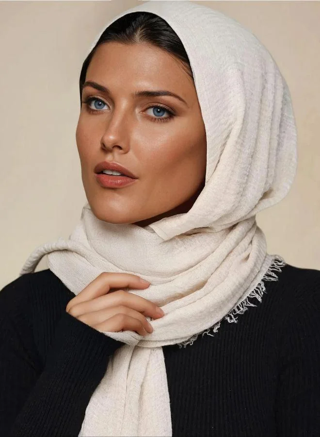 مشروع بلا اسم وشاح قطن عضوي مجعد أرينا