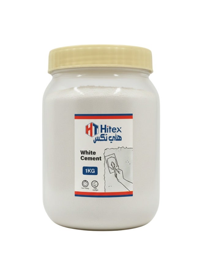 Hitex Premium White Cement for Crack Filling Universal Adhesive Repair Construction Works Art & Craft Projects Home Waterproof Bathroom & Tiles | Smooth Finishing – Ultra-White, Fast-Setting (1 Kg) - Image 1