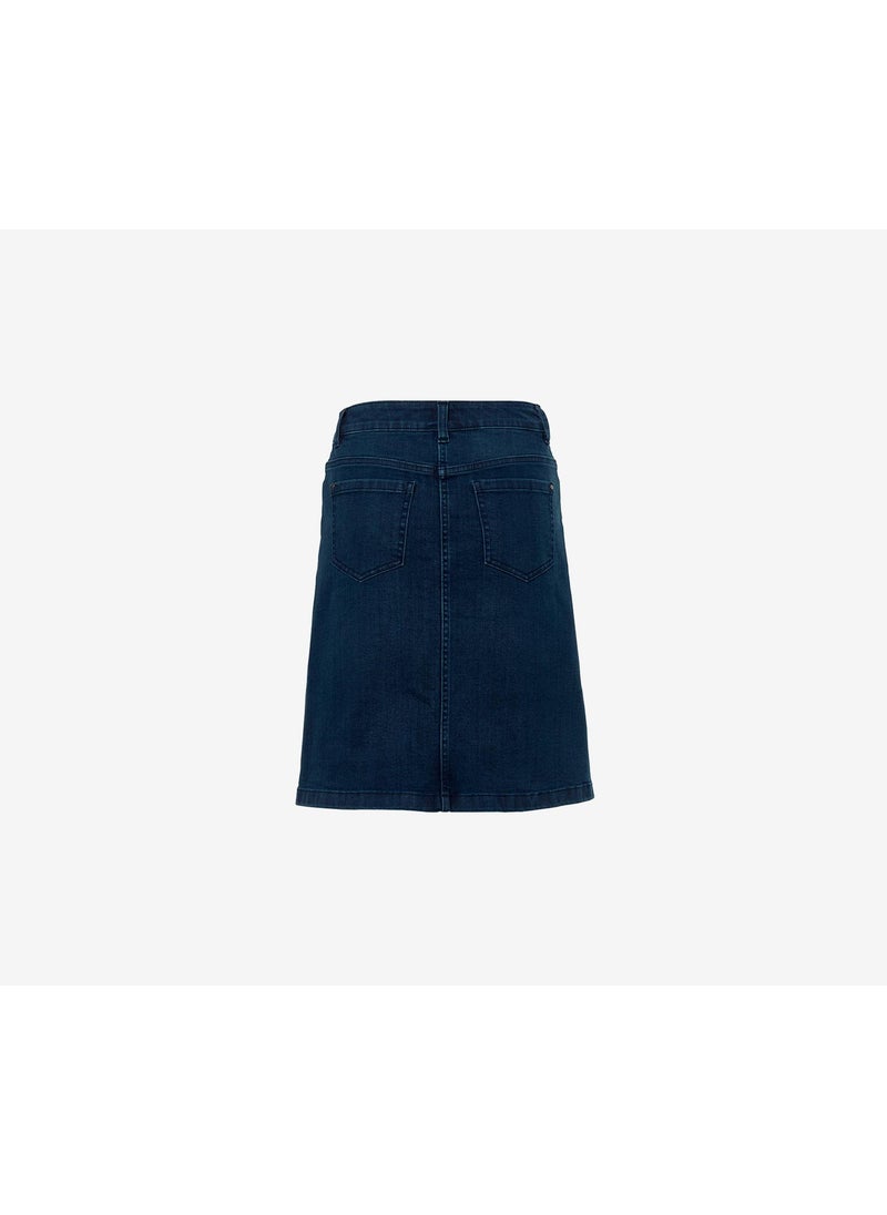 Tchibo - Women Washed Denim Midi Skirt, Navy - Image 1