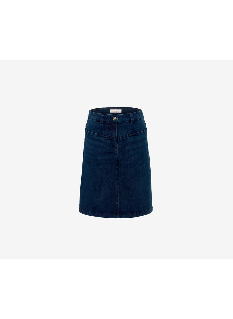 Tchibo - Women Washed Denim Midi Skirt, Navy - Image 1