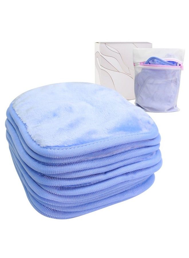 KODAMO | Reusable Makeup Remover Cloth 6 X 6 In 12 Pack Microfiber Washable Facial Cleansing Towel For All Skin Types With Laundry Bag Natural Ecofriendly Makeup Remover Towel (Blue)  - Image 2