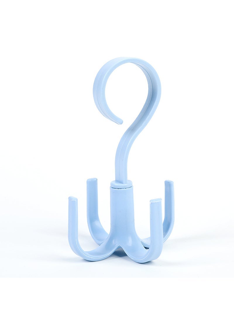 Creative Rotating 4-Claw Hook Multifunctional Wardrobe Organizer Nordic Blue
