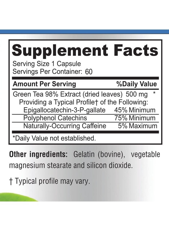 YUMMYVITE Green Tea Extract 98% - 3X Strength, 75% Polyphenol Catechins, 45% EGCG, Super Antioxidant - 60 Capsules - Image 5