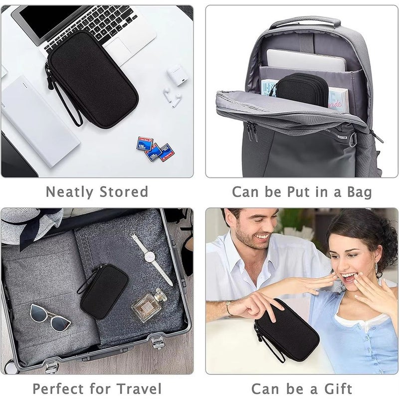 1 Pc Tech Accessory Bag Compatible Cable Charger USB Device Organizer Case Compact Durable Fabric Wrap Storage Portable Electronics Organizer For Smartphones Tablets Power Banks Style R - Image 3