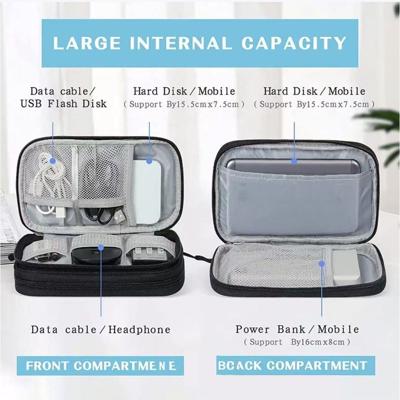 1 Pc Tech Accessory Bag Compatible Cable Charger USB Device Organizer Case Compact Durable Fabric Wrap Storage Portable Electronics Organizer For Smartphones Tablets Power Banks Style R - Image 4