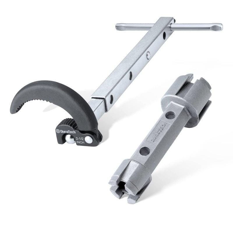 DURATECH 10 17 Telescoping Basin Wrench with 138 to 212 Large Jaw Capacity Tub Drain Remover Wrench Aluminum Alloy Drain Removal Tool Dual Ended