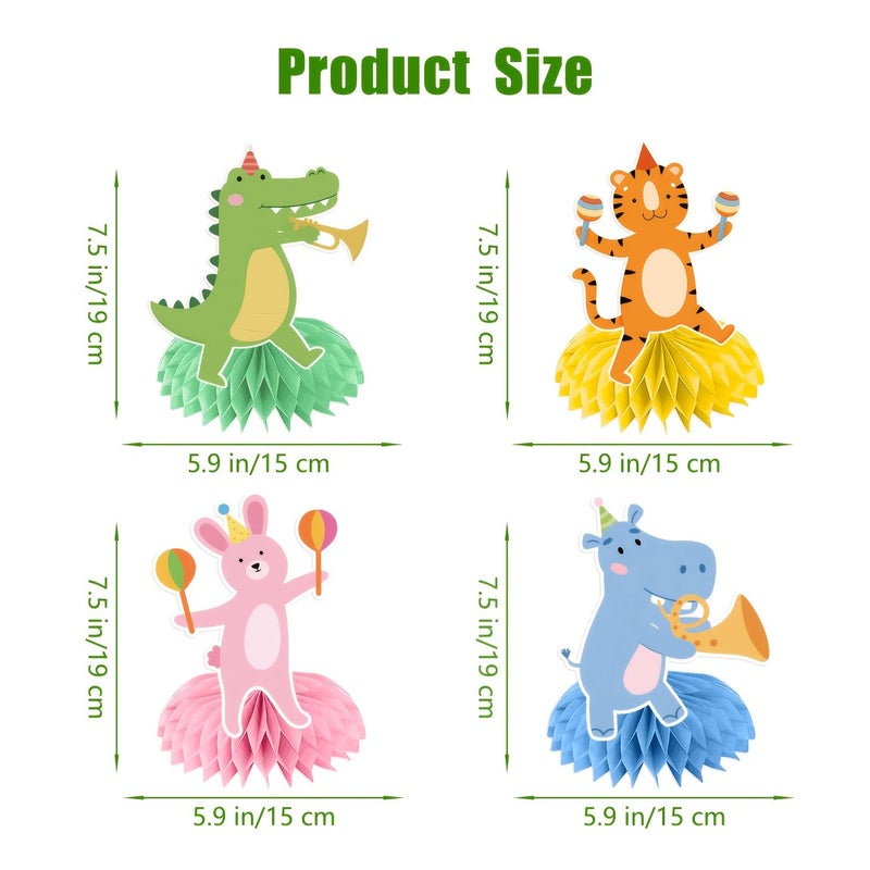 Party Table Centerpieces 12pcs Animal Parade Honeycomb Ball Birthday Decorations Wild Animal Zoo Themed Party Supplies Shower Home Decor - Image 2