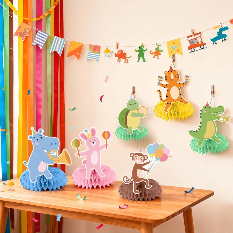 Party Table Centerpieces 12pcs Animal Parade Honeycomb Ball Birthday Decorations Wild Animal Zoo Themed Party Supplies Shower Home Decor - Image 5