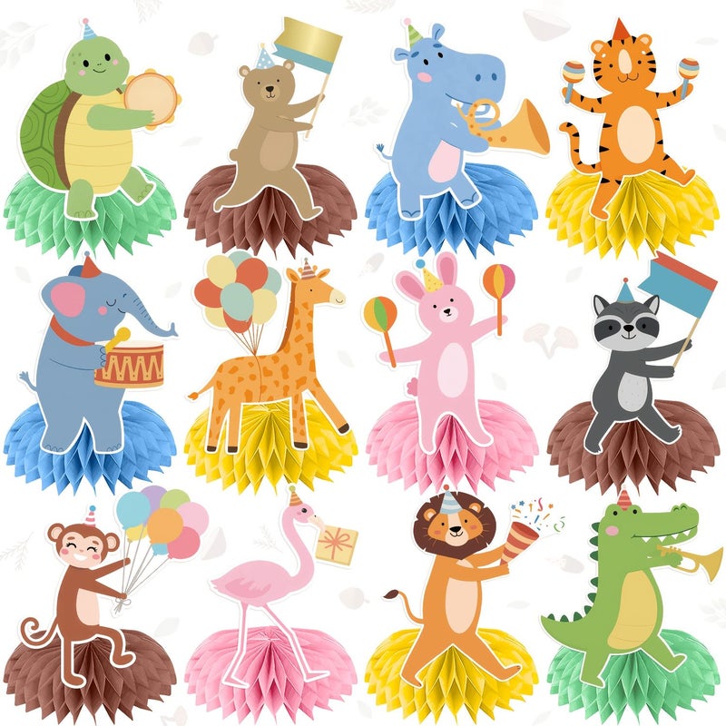 Party Table Centerpieces 12pcs Animal Parade Honeycomb Ball Birthday Decorations Wild Animal Zoo Themed Party Supplies Shower Home Decor - Image 3