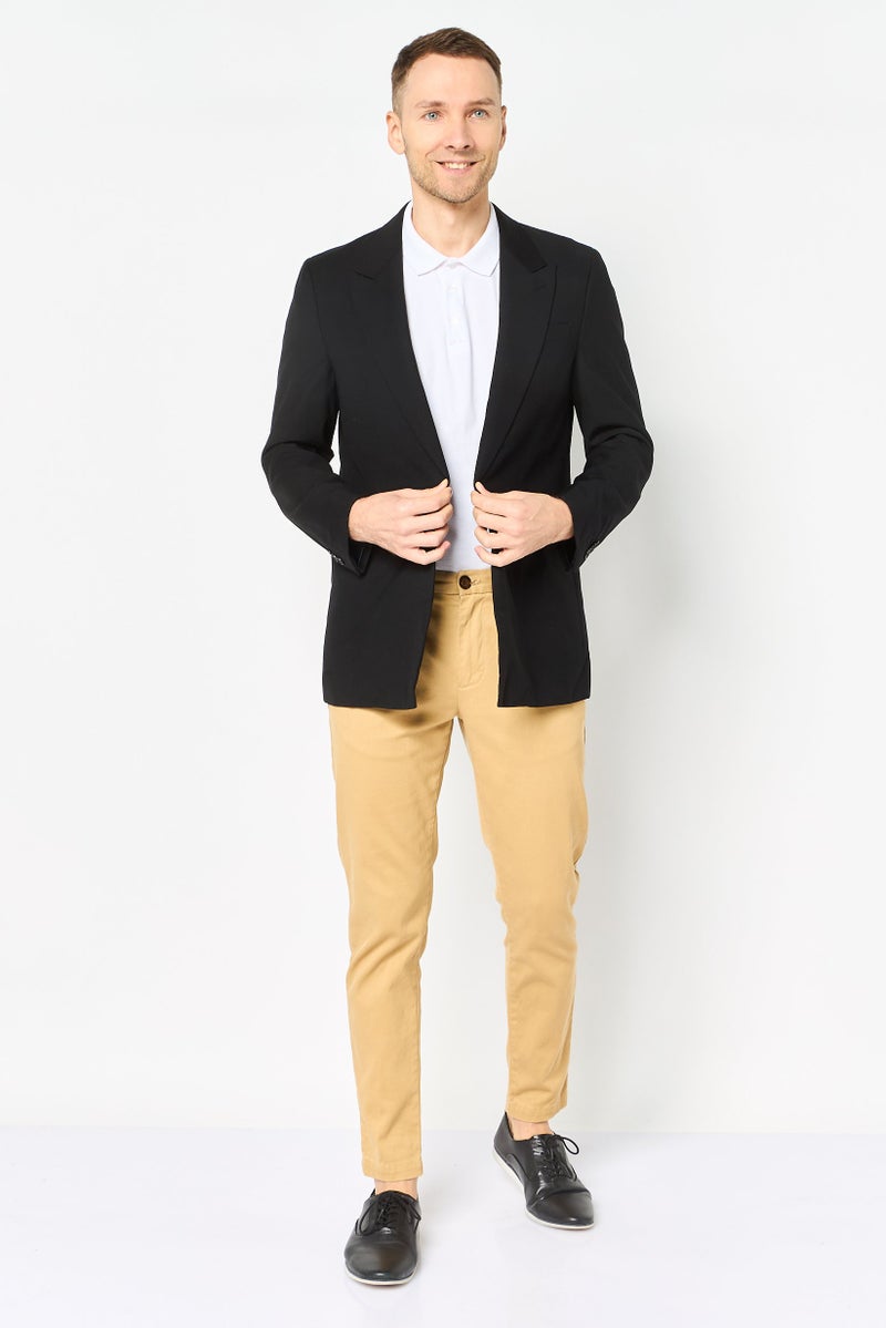 Selected Homme Men Fashion Fit Solid  Semi Formal Blazer, Black - Image 2