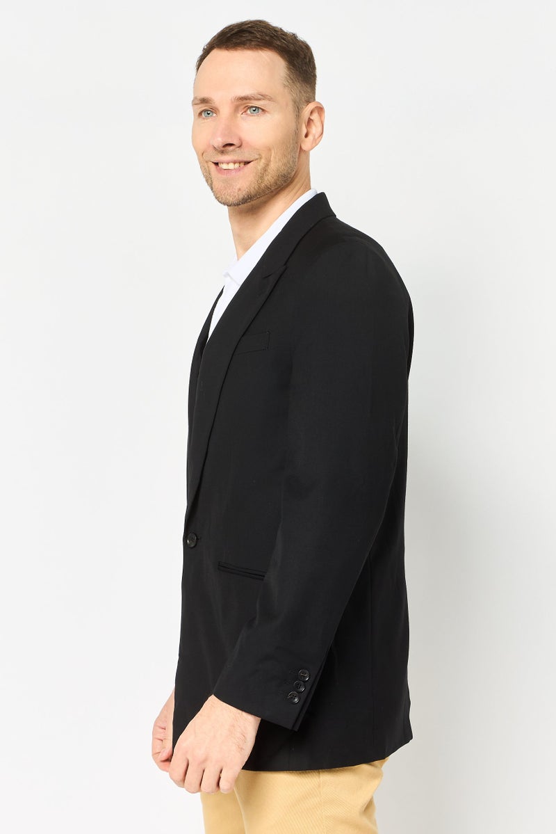 Selected Homme Men Fashion Fit Solid  Semi Formal Blazer, Black - Image 3