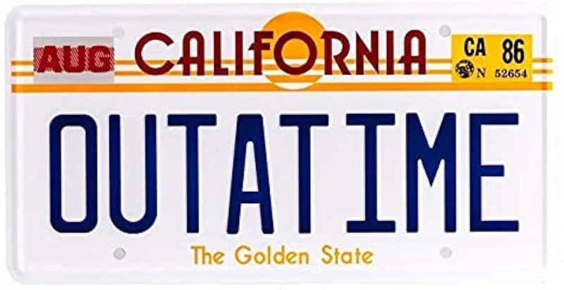 OPO 10  Replica of The License Plate of The Delorean TIME Machine car from The Movie Back to The Future Outatime 62