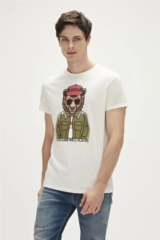 Bad Bear GOOD GAME T-SHIRT CREAM Men's T-Shirt 23.01.07.009-C04