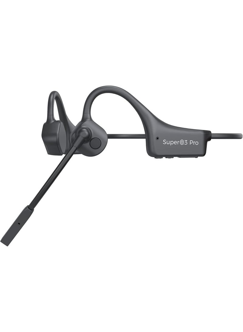 SOLARAE Wireless Bone Conduction Headphones, Open-Ear Bluetooth Earphones with Mic, Bluetooth Headset with Noise-Canceling Boom Microphone, for Drivers Online Meeting Office Home Business Sports(Black) - Image 1