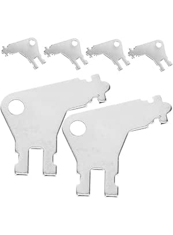 6pcs Paper Towel Dispenser Replacement Keys Universal Fit Silver Metal - Image 1