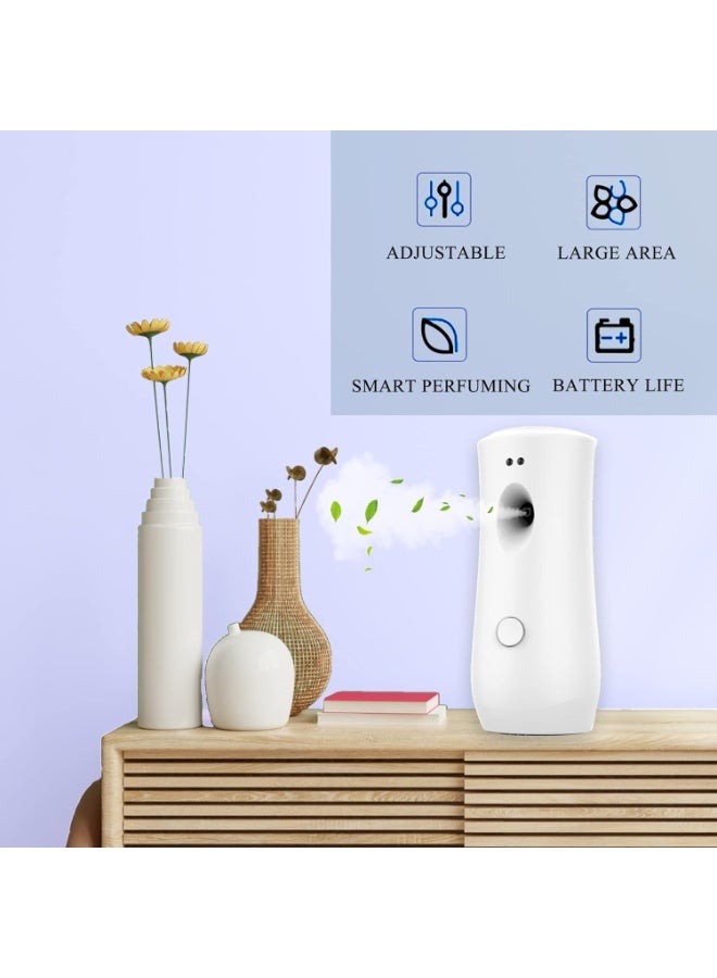 موزع معطر هواء أوتوماتيكي 300 مل، جهاز بخاخ معطر أوتوماتيكي جداري قابل للتعديل للمنزل والمكتب والحمام، ناشر عطور داخلي باللون الأبيض - Image 3