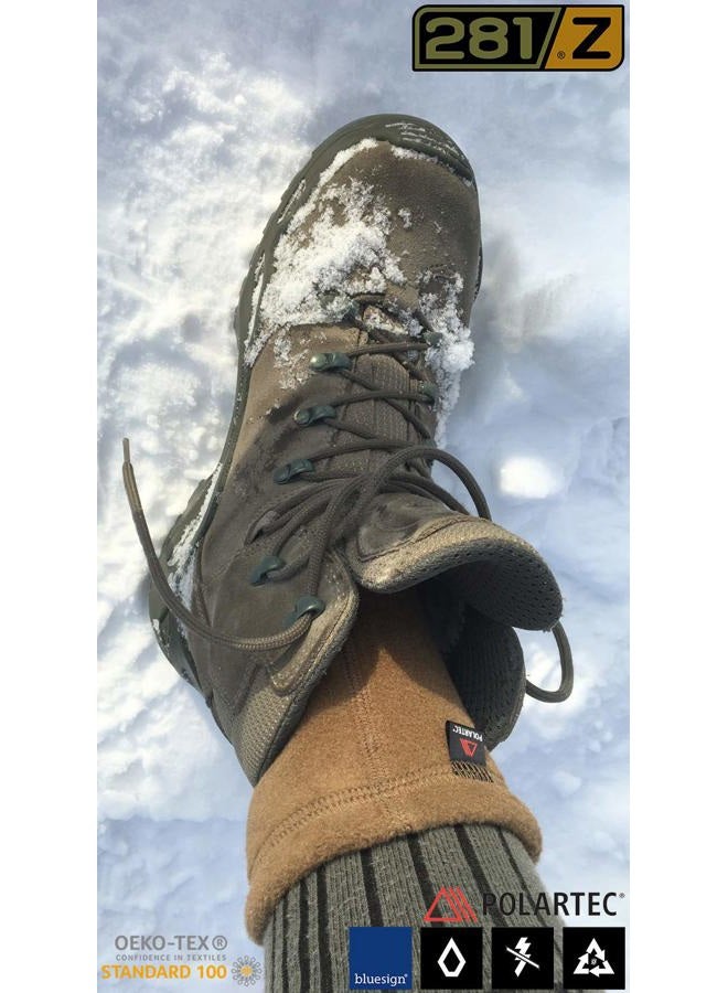281Z Hiking Warm 6 inch Liners Boot Socks - Military Tactical Outdoor Sport - Polartec Fleece Winter Socks (X-Large, Black) - Image 2
