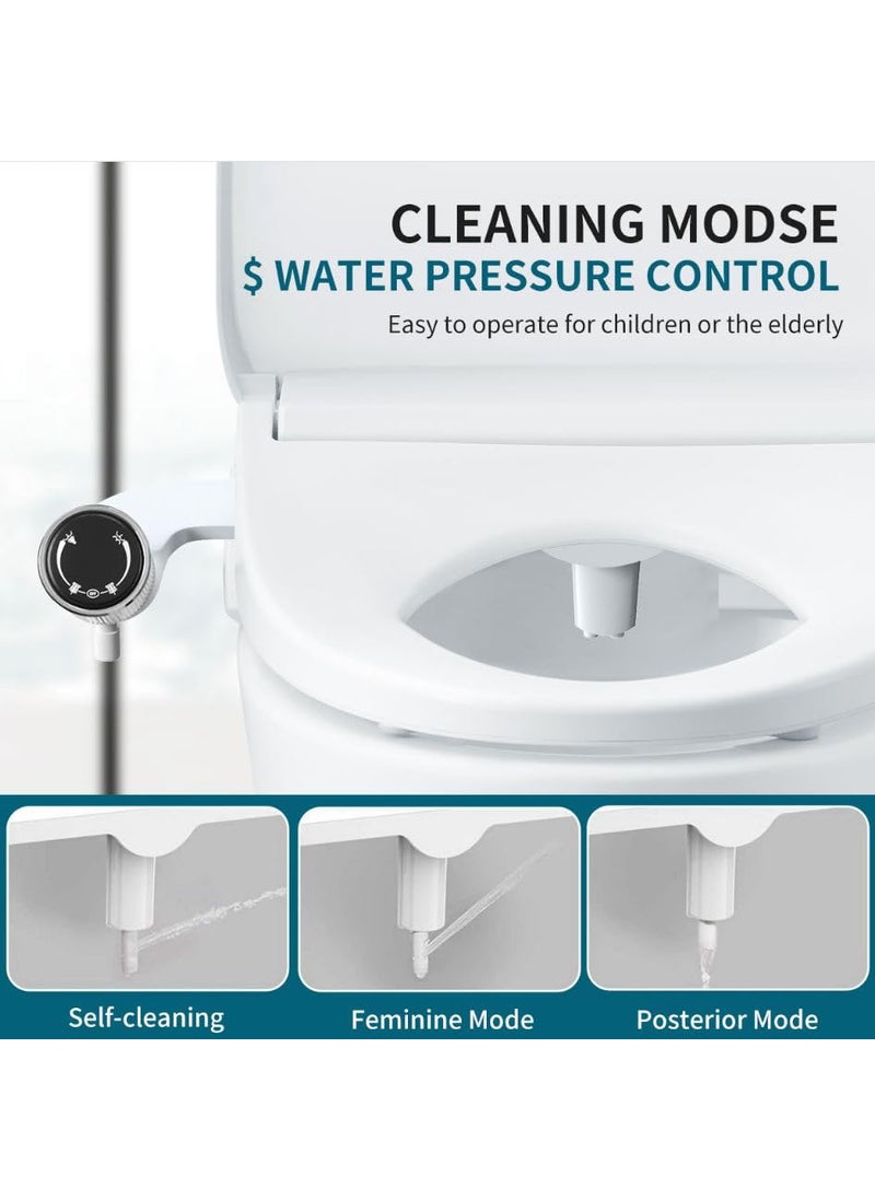 Bayleef Bayleef Toilet Bidet Seat Attachment Cold Water Spray Double Nozzle Non Electric SprayerNon Electric Toilet Attachment Adjustable Spray Pressure Easy DIY Installation  - Image 2