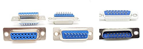 Connectors Pro Pc Accessories - Connectors Pro 10 Pairs DB15 Male and Female RS232 D-Sub 15P 15 Pins Solder Type Connector, 20-Pack (10 Male + 10 Female) - Image 1