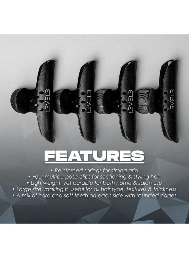L3 Level 3 Butterfly Clips Hair Clamps For Hair Cutting Styling And Makeup Barber And Salon Sectioning Clip For Women 4 Pack - Image 3