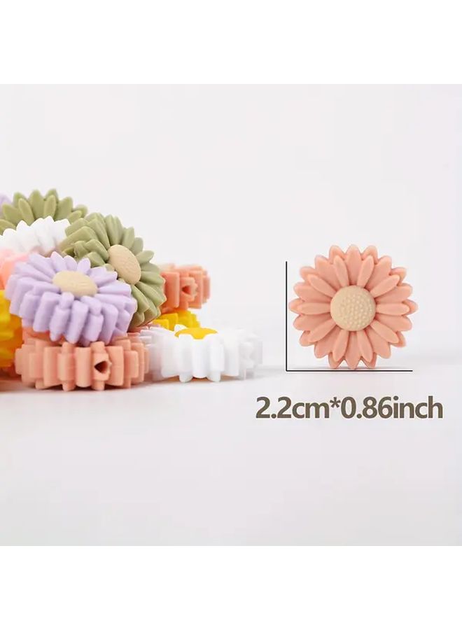 18pcs Multicolor Silicone Daisy Flower Beads 1.18inch for DIY Jewelry - Image 4