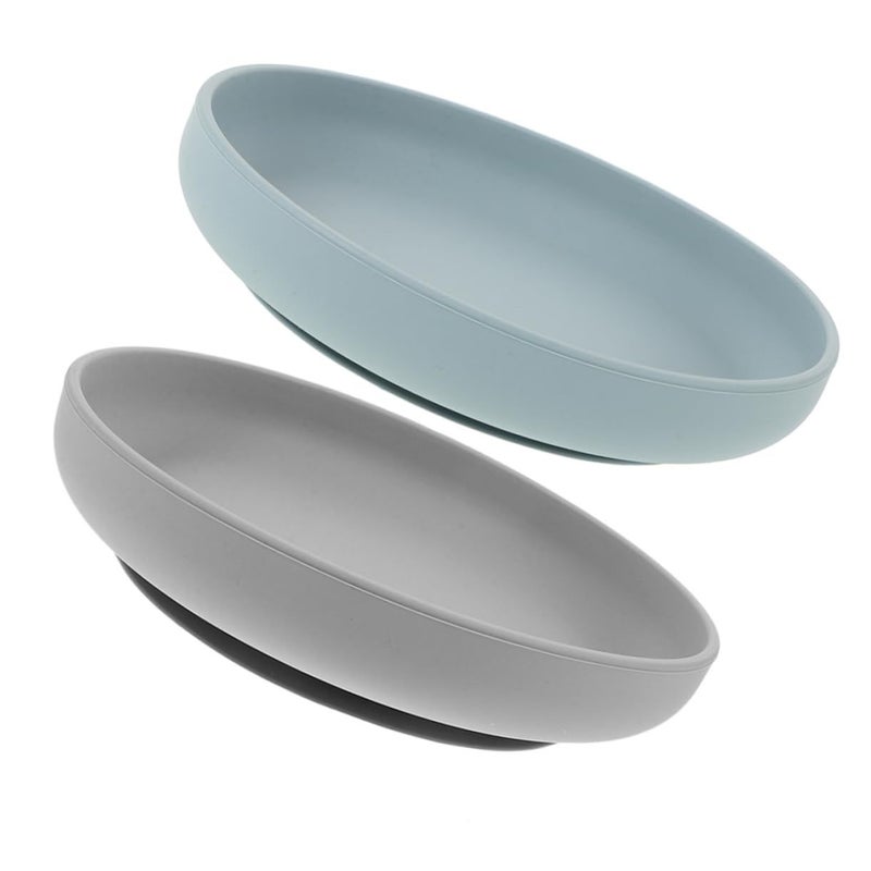 2pcs Elderly Non Suction Plate Scoop Bowl Senior Dining Plate Disabled Home Care Non Slip Manual - Image 2