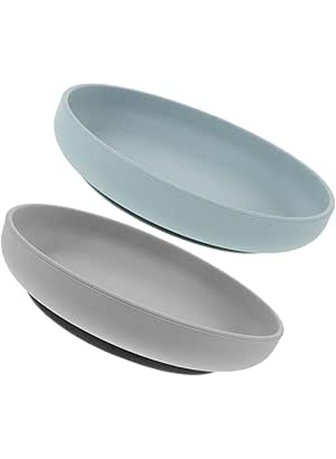 2pcs Elderly Non Suction Plate Scoop Bowl Senior Dining Plate Disabled Home Care Non Slip Manual - Image 1