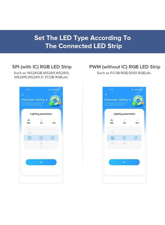 BTF-LIGHTING وحدات تحكم بلوتوث SP630E 4 مناطق 2.4GHz RF مجموعة التحكم عن بُعد RB3 تدعم FCOB COB SMD PWM أو SPI RGB RGBW شريط LED WS2811 WS2812B WS2814 WS2815 SK6812 IC إلخ DC5V DC12V DC24V - Image 2