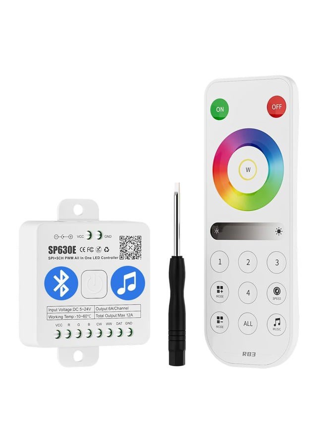 BTF-LIGHTING وحدات تحكم بلوتوث SP630E 4 مناطق 2.4GHz RF مجموعة التحكم عن بُعد RB3 تدعم FCOB COB SMD PWM أو SPI RGB RGBW شريط LED WS2811 WS2812B WS2814 WS2815 SK6812 IC إلخ DC5V DC12V DC24V - Image 1