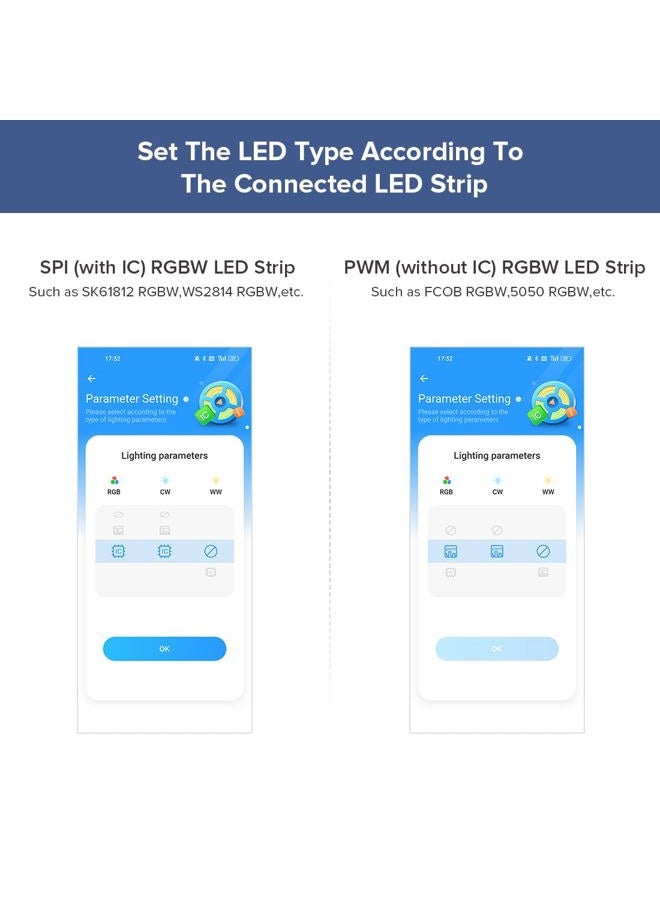 BTF-LIGHTING وحدات تحكم بلوتوث SP630E 4 مناطق 2.4GHz RF مجموعة التحكم عن بُعد RB3 تدعم FCOB COB SMD PWM أو SPI RGB RGBW شريط LED WS2811 WS2812B WS2814 WS2815 SK6812 IC إلخ DC5V DC12V DC24V - Image 3
