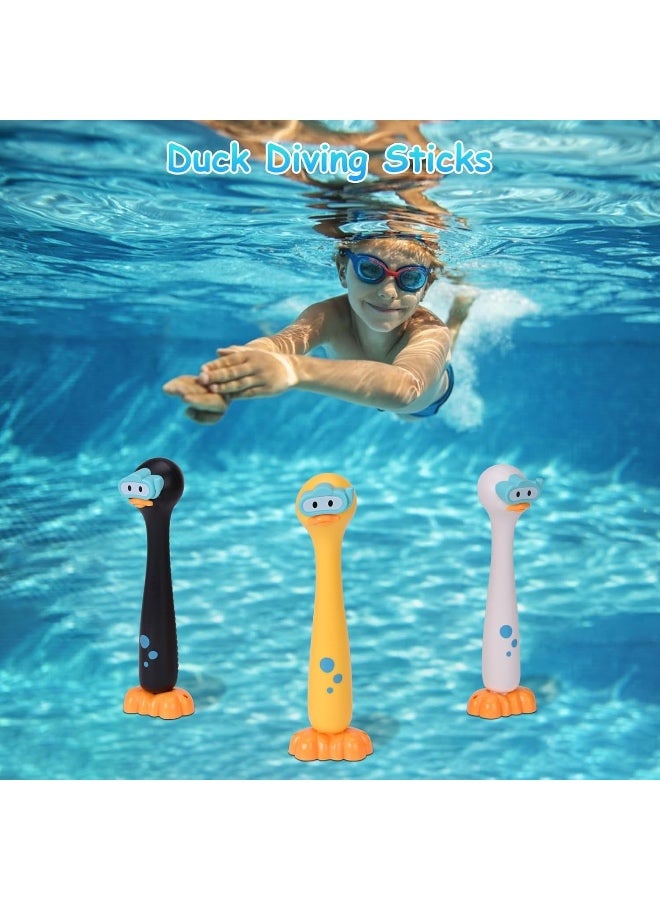 Swimline 3PCS Swimming Duck Pool Diving Toys Sticks Underwater Summer Pool Sinking Toys for Kids Ages 3-12 Pools Game Dive Swim Stick for Boys and Girls - Image 3