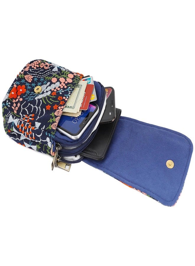 SILKAREA Women Small Crossbody Purse Handbag Embroidered Cell Phone Purse Shoulder Bag Flower Pouch Wallet - Image 5