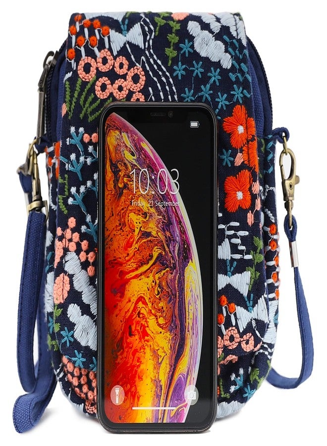 SILKAREA Women Small Crossbody Purse Handbag Embroidered Cell Phone Purse Shoulder Bag Flower Pouch Wallet - Image 3
