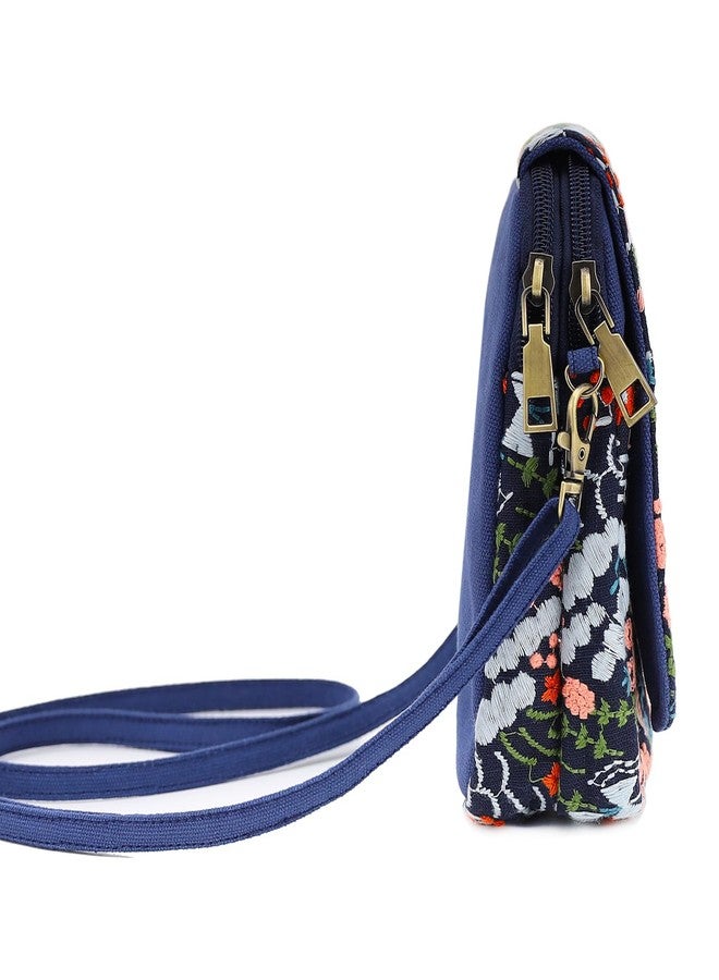 SILKAREA Women Small Crossbody Purse Handbag Embroidered Cell Phone Purse Shoulder Bag Flower Pouch Wallet - Image 4