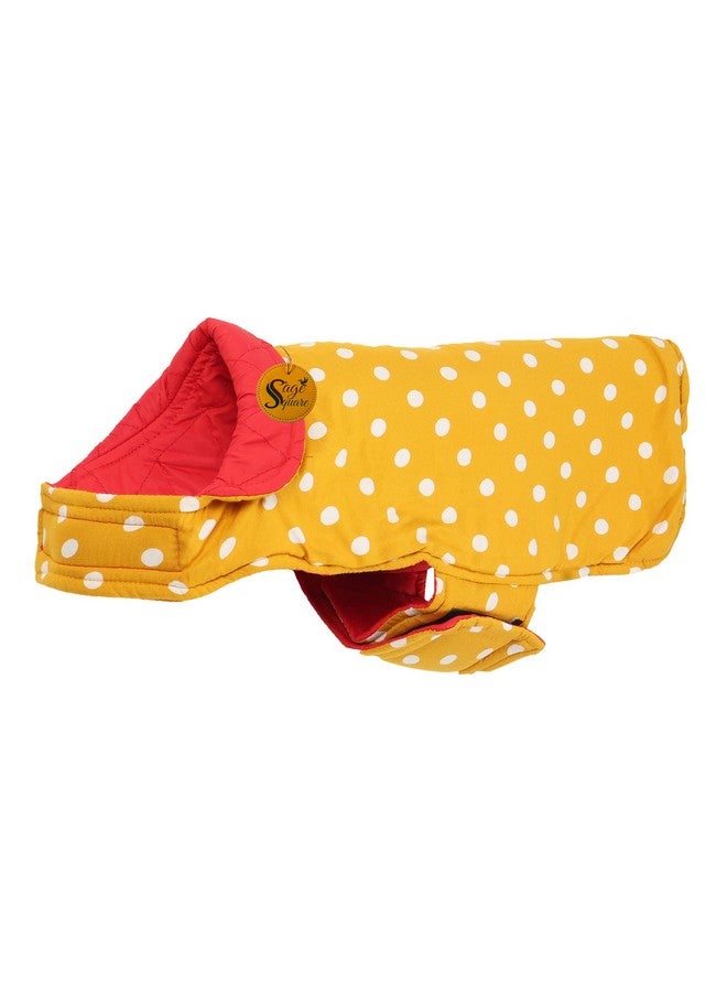 Sage Square 2 In 1 Premium Reversible Double Side Dog Coat, Ultra Warm Windproof Winter, Thicker Fleece Jacket For Cold Weather (Yellow And Red) (Medium) (18 Inches) - Image 4