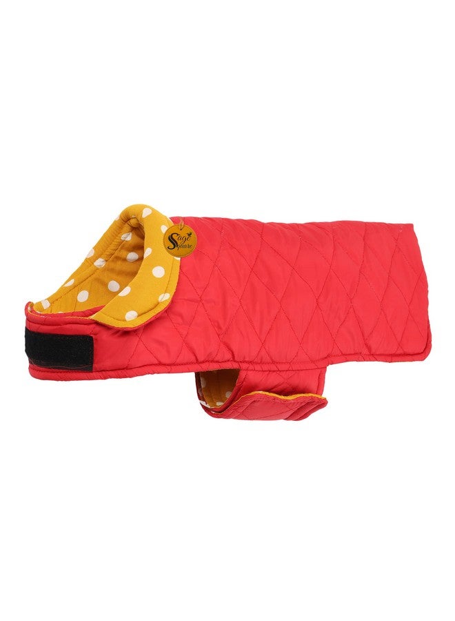 Sage Square 2 In 1 Premium Reversible Double Side Dog Coat, Ultra Warm Windproof Winter, Thicker Fleece Jacket For Cold Weather (Yellow And Red) (Medium) (18 Inches) - Image 5