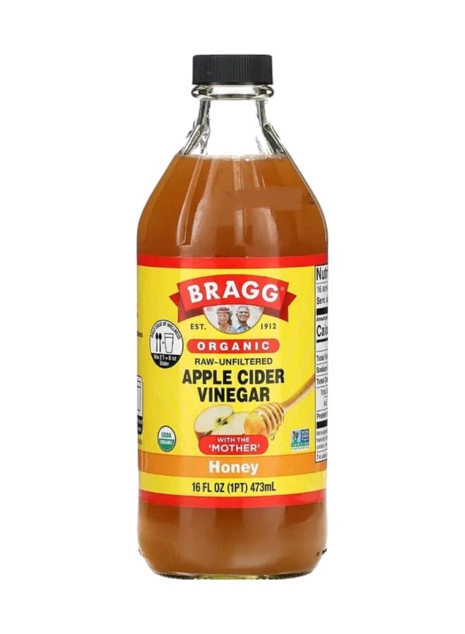 Bragg, Organic Apple Cider Vinegar With The 'Mother', Honey, 16 fl oz (473 ml) - Image 1
