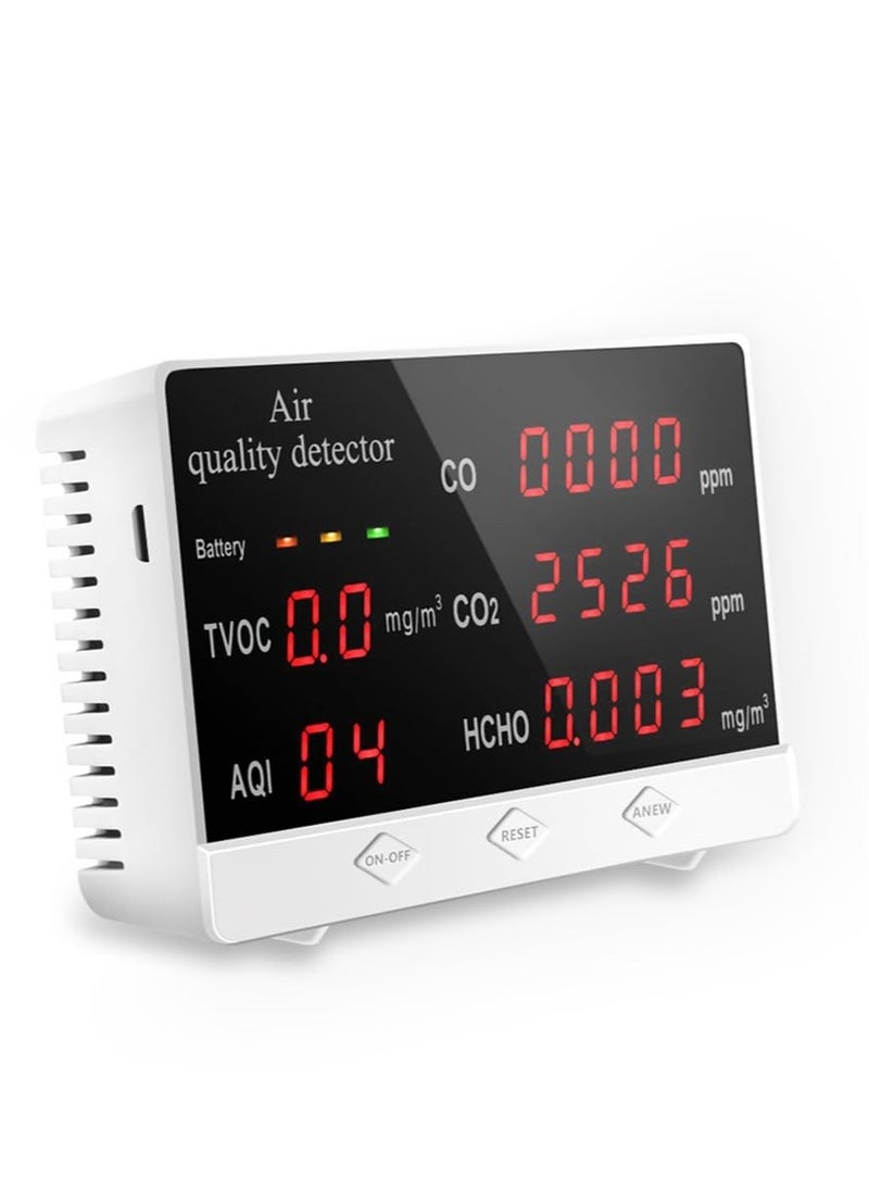 Excefore - Air Quality Monitor, Multifunctional Air Gas Detector, Professional Tester for CO2 Formaldehyde(HCHO) TVOC/AQI, Real Time Data&Mean Value Recording, for Home School Office Car - Image 1