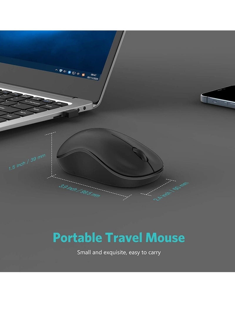 Phone Planet Wireless Mouse, 2.4G Wireless Computer Mouse with Nano Receiver for PC, Laptop, Computer, Desktop with Windows XP/7/8/10/Vista, Black - Image 5