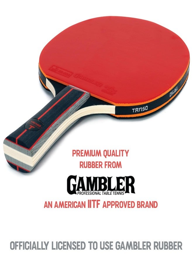 TANSO Phoenix Table Tennis (TT) Racket (Premium ITTF Approved Gambler Rubber, Engineered Ply, Ergonomic Grip Handle, Intermediate Players) - Image 3