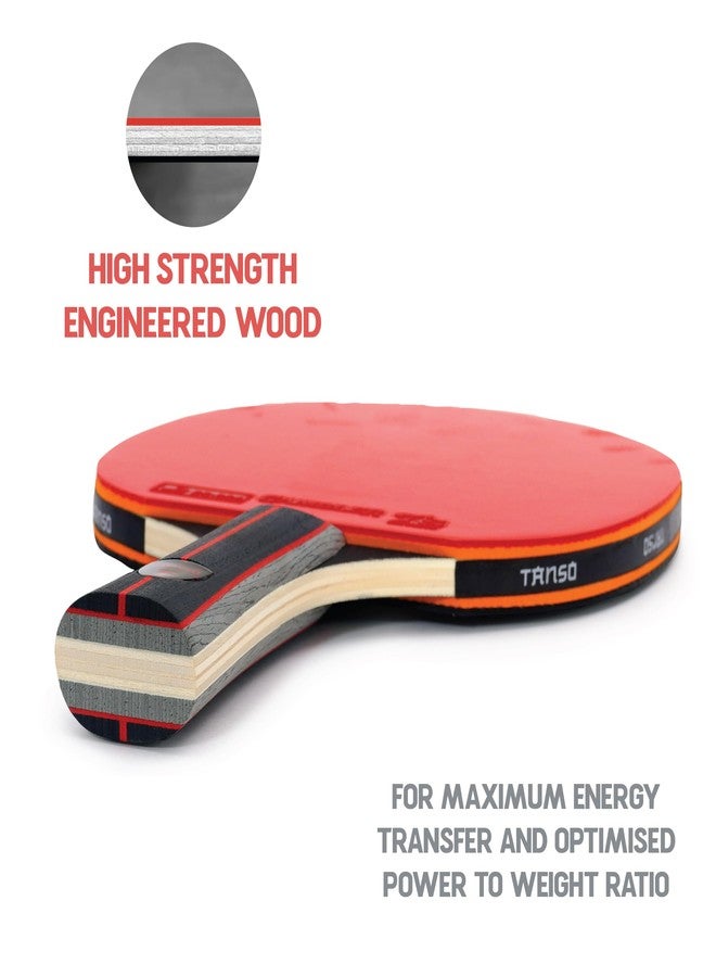 TANSO Phoenix Table Tennis (TT) Racket (Premium ITTF Approved Gambler Rubber, Engineered Ply, Ergonomic Grip Handle, Intermediate Players) - Image 5