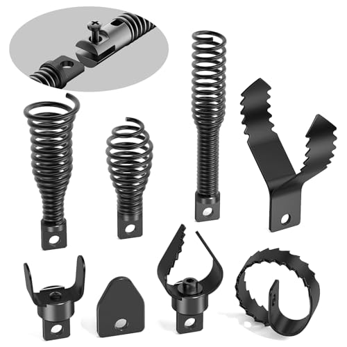 POPULO 8-Piece Drain Snake Drill Attachment - Tackle Any Clog with Precision,Commonly Used in POPULO 50FT-100FT AC Drain Cleaning Machine,Suitable for 5/16-inch to 3/4-inch Drain Snake Cable - Image 1